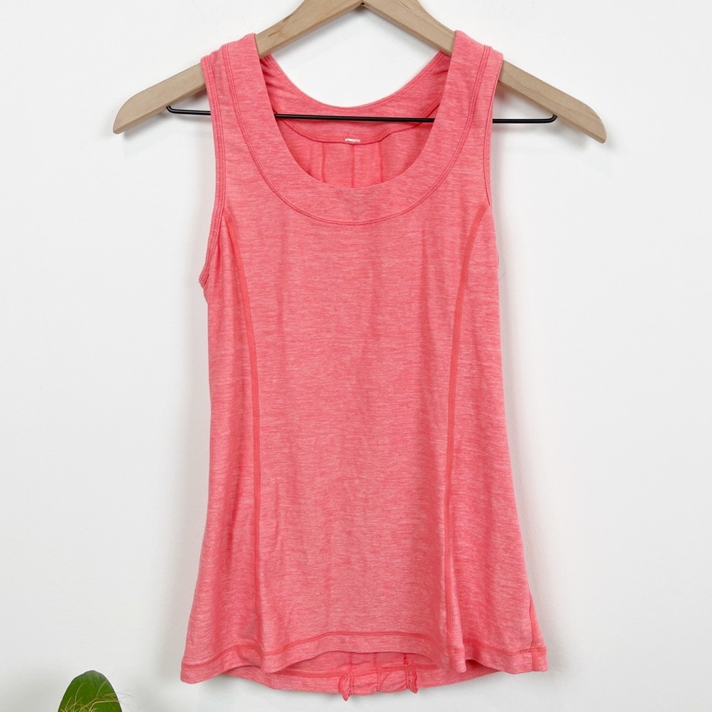 Lululemon Dash Coral Ruffle Back Tank Top